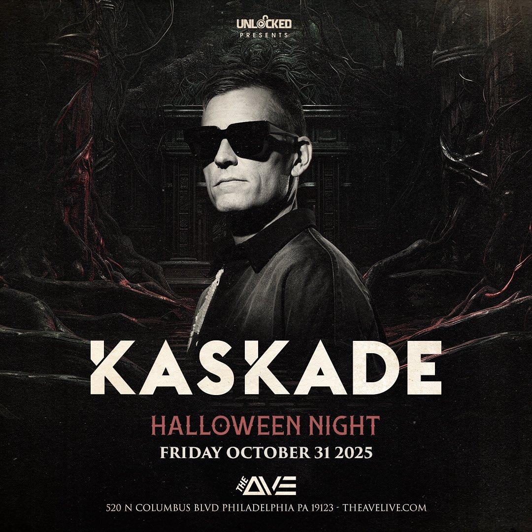 TheAvePHL's tweet photo. Show Announcement 🚨 KASKADE will be taking over on Halloween Night Friday October 31st for a spooky time you won’t forget 👻

➡️ Tickets and tables are on sale now at the link in our bio! https://t.co/XGEjxWFOlh