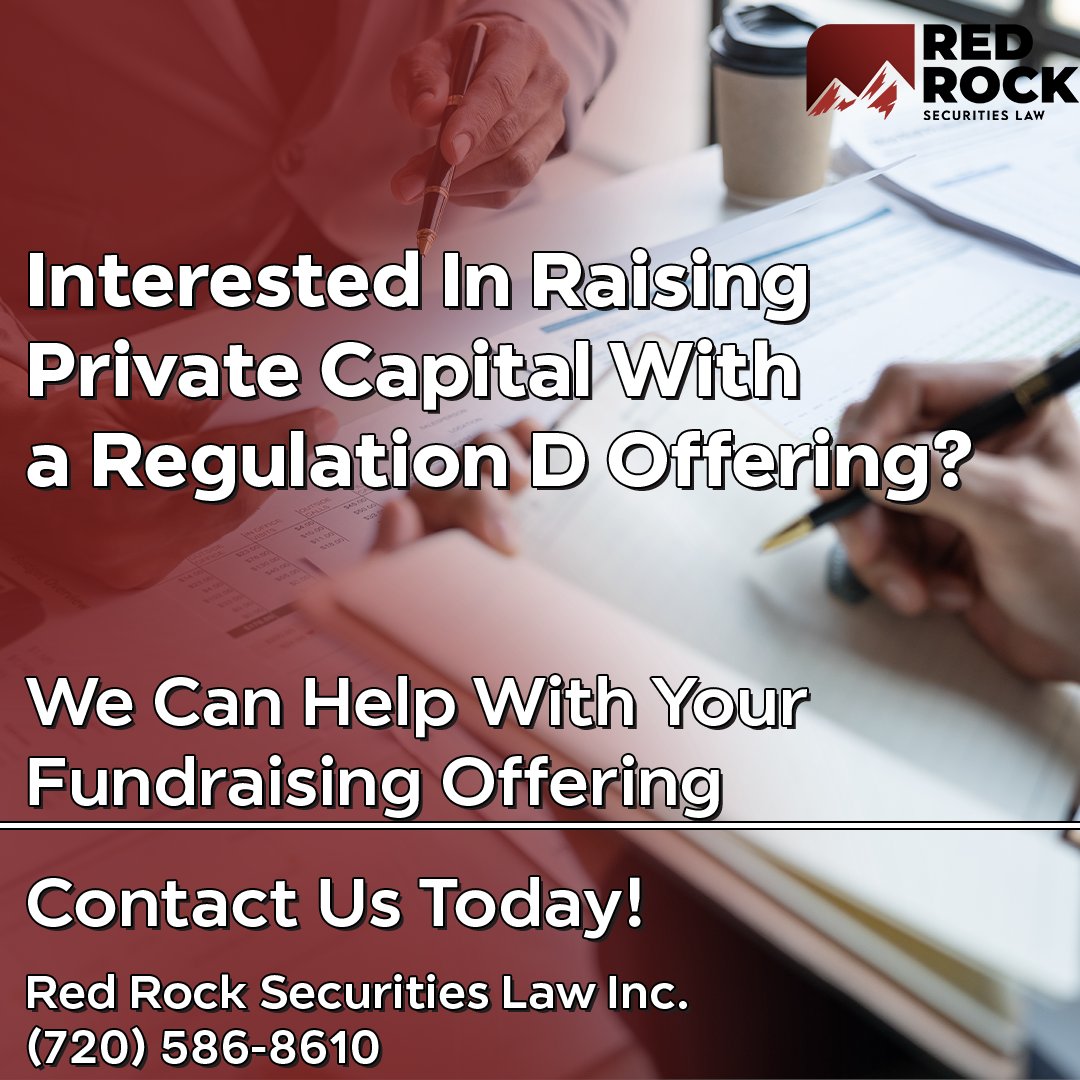 Redrockfiling's tweet image. Utilize a Regulation D Securities Offering for Your Business

At Red Rock Securities Law, our experienced team is here to address all your questions and navigate you through the intricacies of preparing a SEC-compliant Regulation D Offering.

We help you navigate the complexities…