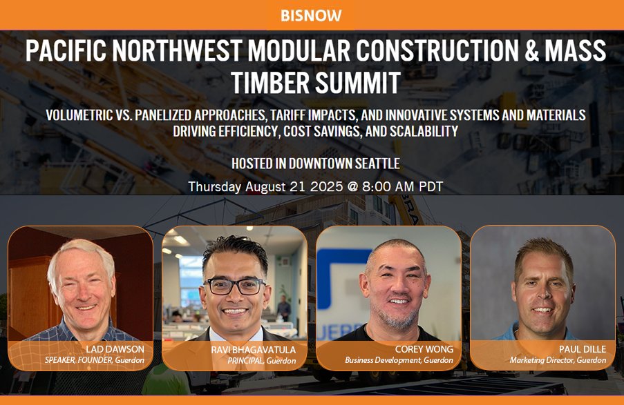 GuerdonModular's tweet image. Guerdon Founder Lad Dawson will deliver the keynote address at Bisnow&apos;s Pacific Northwest Modular Construction &amp;amp; Mass Timber Summit!

Ravi S. Bhagavatula, Corey Wong, &amp;amp; Paul Dille, will also be attending to represent Guerdon. 

August 21, 2025 @ 8:00 AM - Downtown Seattle