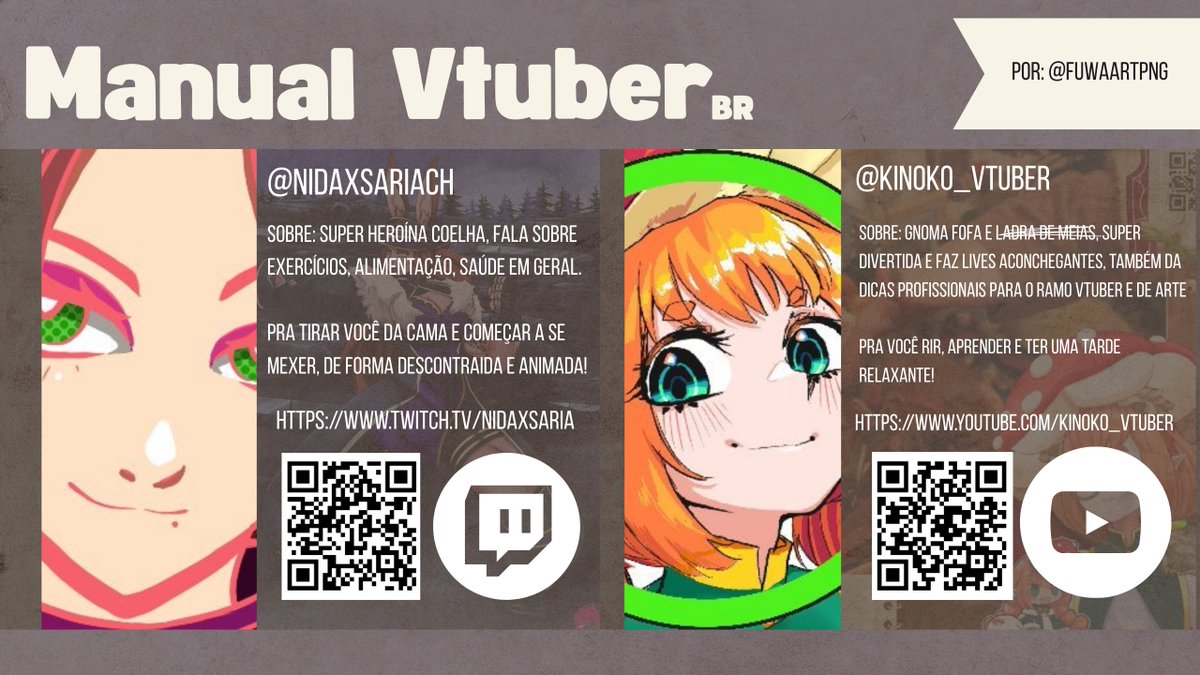 Manual Vtuber BR 🖥️🇧🇷 - #01 

Pra você que ta com preguiça de achar vtubers diferentes, eis aqui nossa primeira parte do manual

Nossa assessoria separou vtubers incríveis com premissas diferentes!

Ps: Nós espíritos trabalhadores não se responsabilizamos por possíveis surtos,