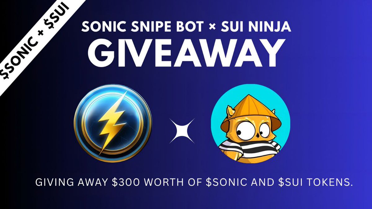 Sui Ninja (@sui_ninja_) on Twitter photo Sonic x Ninja $300 Collab Giveaway!
The amazing <a href="/SonicSnipeBot/">Sonic Snipe Bot</a> team has given me $150 worth of $SUI tokens and $150 worth of $SONIC tokens to share with the community!
How to win:
1️⃣ Like & RT this tweet.
2️⃣ Follow <a href="/sui_ninja_/">Sui Ninja</a> and <a href="/SonicSnipeBot/">Sonic Snipe Bot</a> with notifications.
3️⃣ Tag 3 Sonic x Ninja $300 Collab Giveaway!
The amazing <a href="/SonicSnipeBot/">Sonic Snipe Bot</a> team has given me $150 worth of $SUI tokens and $150 worth of $SONIC tokens to share with the community!
How to win:
1️⃣ Like & RT this tweet.
2️⃣ Follow <a href="/sui_ninja_/">Sui Ninja</a> and <a href="/SonicSnipeBot/">Sonic Snipe Bot</a> with notifications.
3️⃣ Tag 3