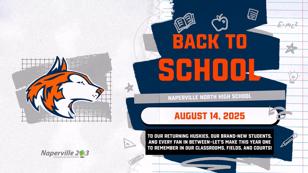 NNHS_Athletics_'s tweet photo. 📚🟠🔵 WE'RE BACK 🟠🔵📚

Welcome back to our returning Huskies, a huge hello to our brand-new students, and a big cheer for every fan in between. Let’s make this year one to remember—in our classrooms, on our fields, and in our courts.

Let’s go, Huskies! 

Driven to COMPETE

#WeAre203