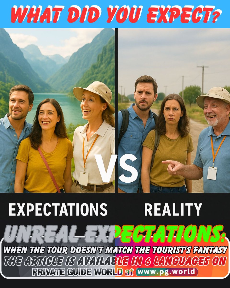 wwwpgworld's tweet image. Are your tours truly reflecting your expertise? Our latest article, &quot;Unreal Expectations: When the Tour Doesn&apos;t Match the Tourist&apos;s Fantasy,&quot; explores common disconnects. 
pg.world/articles/unrea…
#TourGuideTips #TravelBusiness #GuideLife #EarnMore #NoCommission #DirectBookings