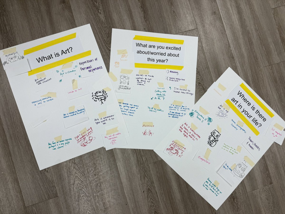 Happy first day of school in year 11. Students shared their thoughts about art today as we start our year. <a href="/HumbleISD_KHS/">Kingwood High School</a> <a href="/VisualArtHumble/">Humble ISD Visual Arts</a> <a href="/HumbleISD_Arts/">Humble ISD Fine Arts</a> #HumbleISDArtists #KingwoodALLIN