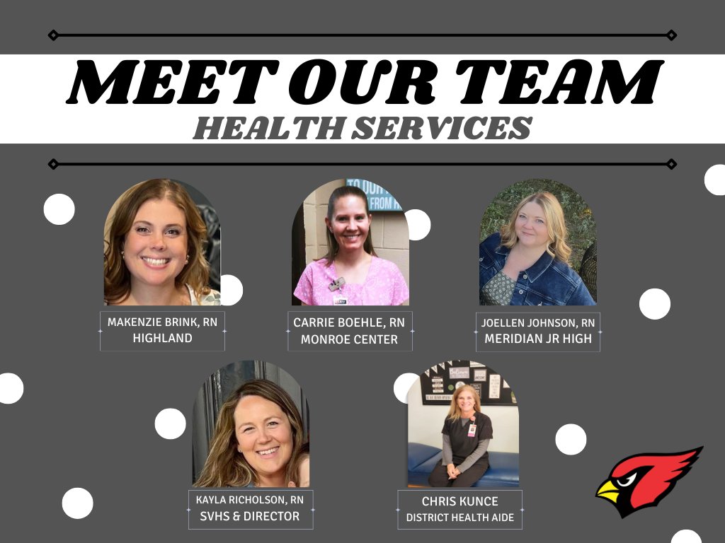Welcome back from the Health Services Team! 

Contact information and important forms may be found here on the district webpage: meridian223.org/page/health-se…