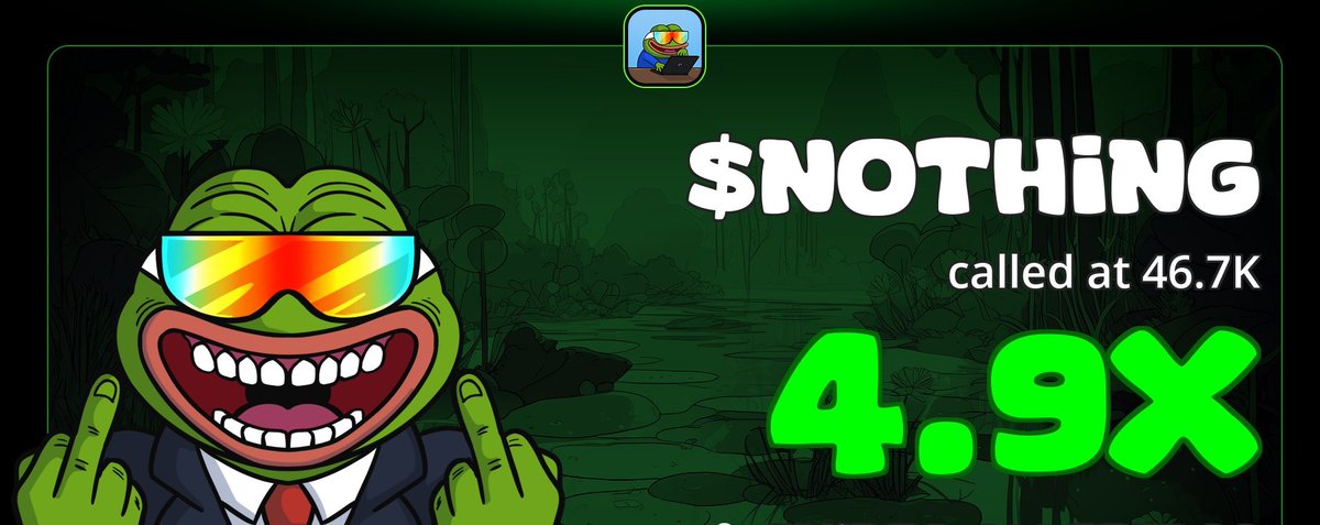 Sundayode95's tweet image. Interesting 4x pump from my alpha calls on $NOTHING 

3Sf6oKCeEqCuco4aYtKHHDTBYLAWHiL47QjvkW1UYDEG