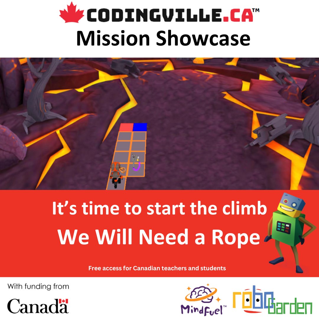 In this From Blocks to JavaScript mission, grab the shackle and the rope! You might need them! Place the rope on the red cell and the shackle on the blue cell. 
Follow the link to sign up &amp; try it:

codingville.ca