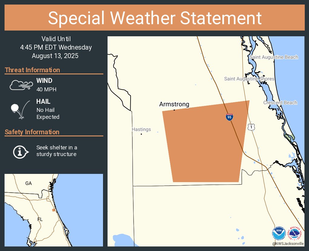A special weather statement has been issued for Armstrong FL until 4:45 PM EDT