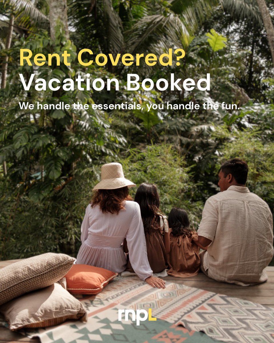 rnplcredit's tweet image. Handle the essentials, then handle the fun.
With RNPL, your rent is covered so you can finally book that getaway.

Learn more at rnplcredit.com

#RentCovered #VacationBooked #RentHelp #FinancialSupport #RentalAssistance
