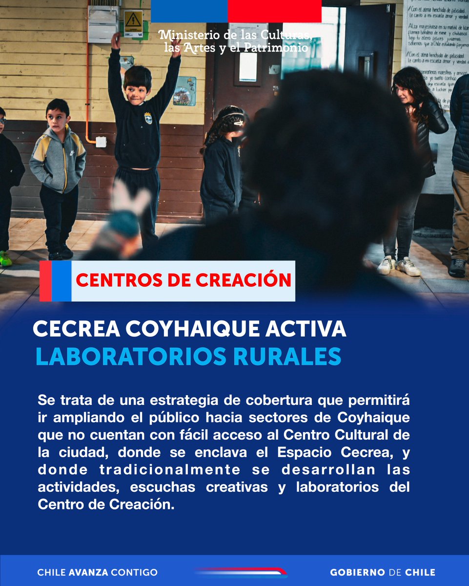 🟢“Lo que más me gusta es que ustedes vengan”, comenta Milagros, estudiante de 11 años de la Escuela Rural Pablo Neruda de Villa Ortega, hasta donde se trasladó el equipo de Cecrea Coyhaique para desarrollar algunos de sus laboratorios.

Nota completa en cultura.gob.cl/aysen