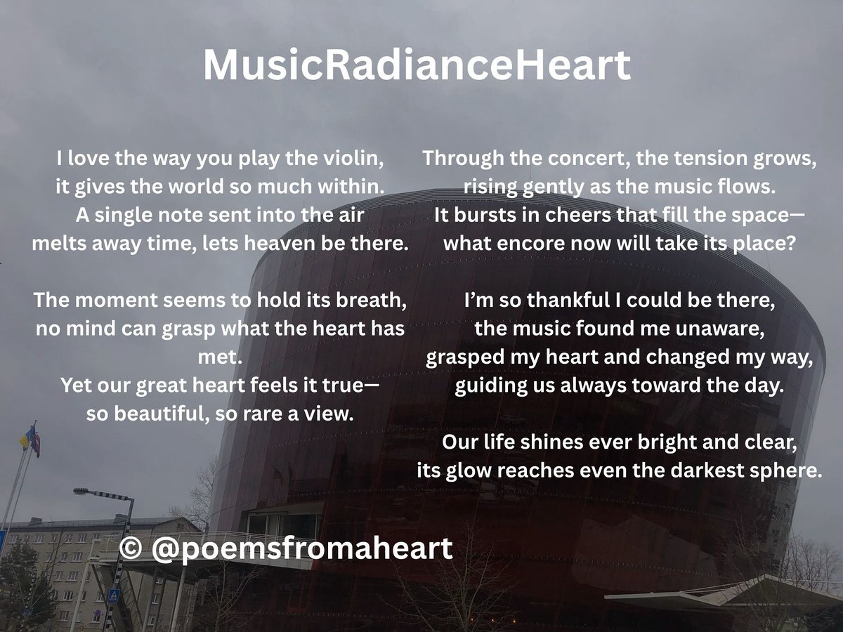 MusicRadianceHeart
#poemsfromaheart #classicfestivalgermany #liveconcerts #violinmusic #classicalmusic
#greatamberconcerthall #liepaja #latvia 
#violinist
#poetrycommunity #writingcommunity #hopepoems #familytravels #workandtravel