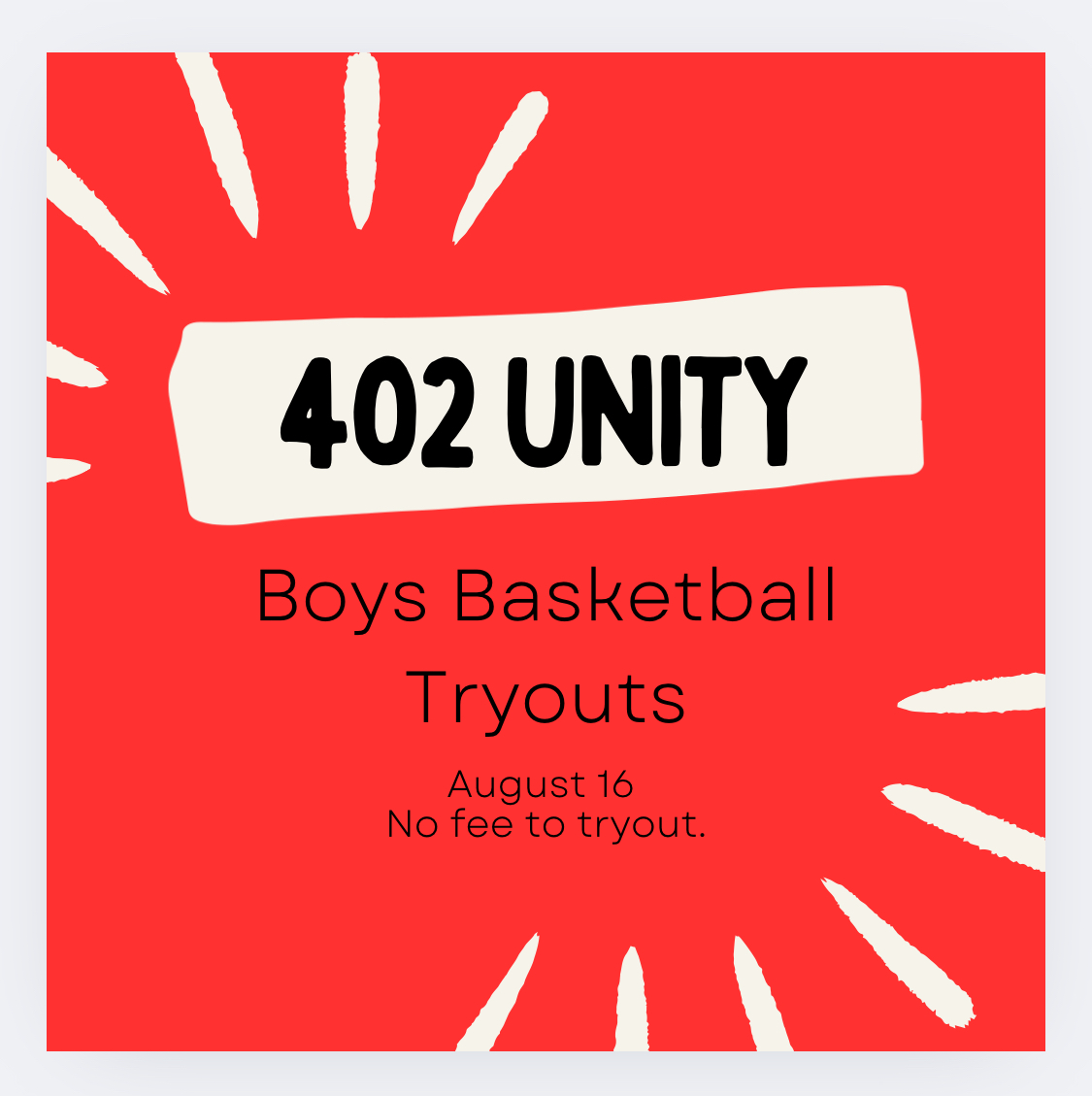 402Unity's tweet image. 📝 There is still time to register for 402 Unity Boys Basketball Tryouts! docs.google.com/forms/d/e/1FAI…