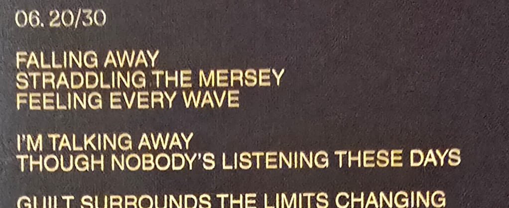 7Hollied's tweet photo. Guys is it 20/30 or 30/20, cause just told mum she’s made an idiot of herself calling it the wrong thing @TheRoystonClub (lyric sheet vs back cover ) https://t.co/PWfBWjOM1t