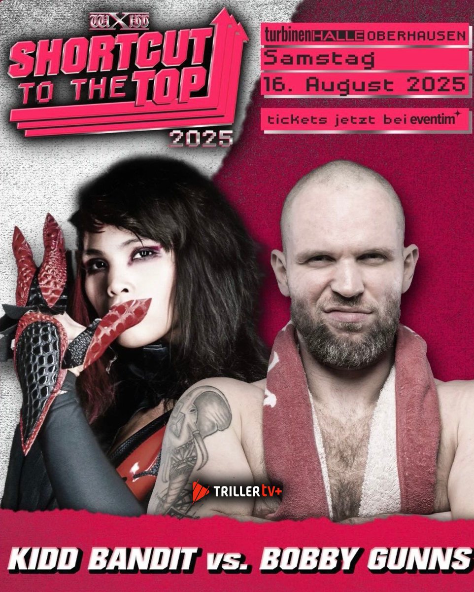 TrillerTV (@triller_tv) on Twitter photo The star of pro wrestling, with a captivating and spontaneous energy that keeps you on the edge of your seat 💫
<a href="/kiddbanditpro/">kidd bandit キッド・バンディット</a> is coming to <a href="/wXwGermany/">wXw Germany</a> THIS SATURDAY to face <a href="/BobbyGunns28/">Bobby Gunns</a>.
#wXwSTTT | August 16 | 1pmET | In English on TrillerTV+ The star of pro wrestling, with a captivating and spontaneous energy that keeps you on the edge of your seat 💫
<a href="/kiddbanditpro/">kidd bandit キッド・バンディット</a> is coming to <a href="/wXwGermany/">wXw Germany</a> THIS SATURDAY to face <a href="/BobbyGunns28/">Bobby Gunns</a>.
#wXwSTTT | August 16 | 1pmET | In English on TrillerTV+