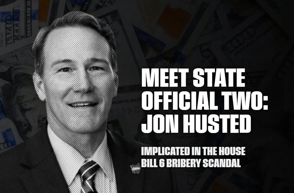After nearly 6 years, Ohioans are finally done paying for the HB6 billionaire bailout at the heart of the largest corruption scheme in state history. 

<a href="/SenJonHusted/">Senator Jon Husted</a> is one of many Republicans at the center of the scandal. Before he was Senator, he was State Official Two. 

Learn