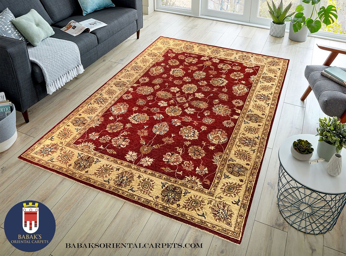 BabaksCarpets's tweet photo. Chobi Ziegler Afghan rug, hand-knotted with wool pile on a cotton base and dyed using all-natural dyes. This authentic piece features a beautiful tribal and nomadic design. Size is 8'3" x 5'9". Priced at $2,399. Item#19255.  For inquiries, visit https://t.co/iz9FVpFHTW https://t.co/77mn4oGPLs