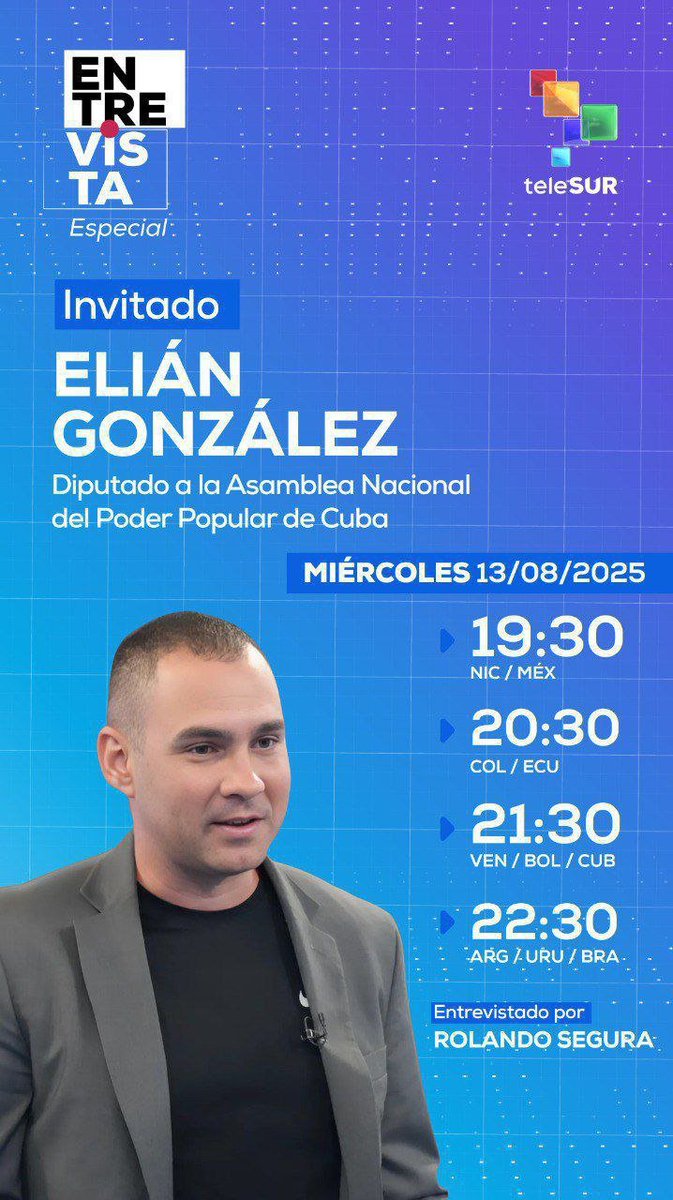 Hoy les esperamos! Una entrevista especial en <a href="/teleSURtv/">teleSUR TV</a>