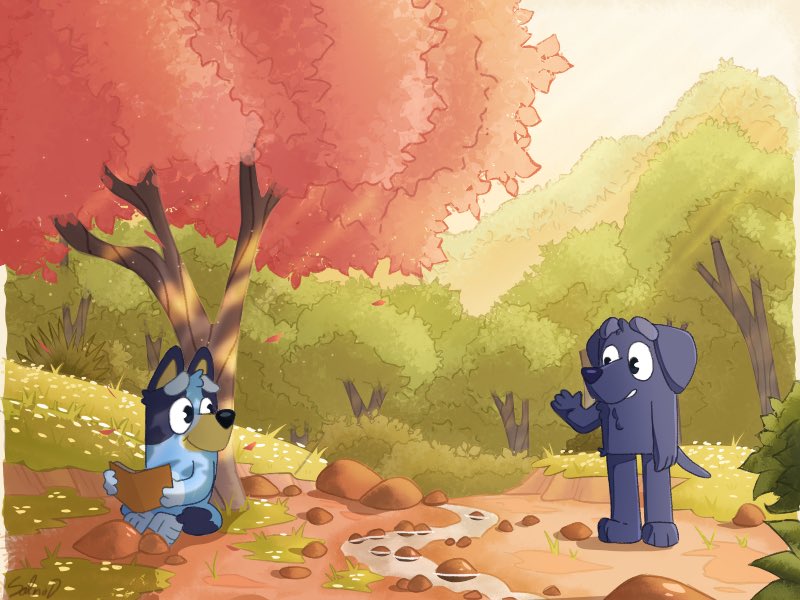 “Hello Bluey.” 💙🩶

loved this scene so I had to draw it in my style 
#Bluey #blueytwt #blueyfanart #jeanluc