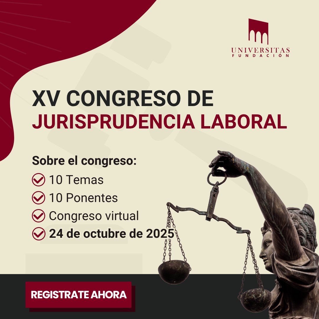 congresolaboral's tweet photo. ¡Actualiza tu expertise en #DerechoLaboral! 🚀 El XV Congreso de Jurisprudencia Laboral es 100% #CongresoVirtual para profesionales y estudiantes. Profundiza en las últimas novedades. 

Regístrate aquí👉: https://t.co/yk44EfnGx4 #Jurisprudencia https://t.co/1IoTP4fZmW