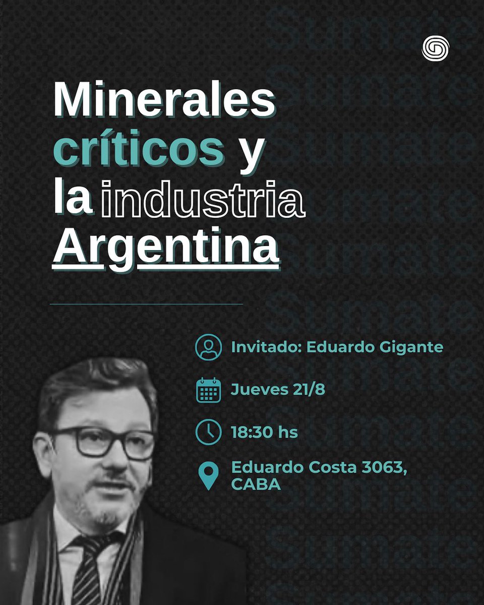 💪🏼 Este jueves 21/8 debatimos sobre el rol de los minerales críticos en la industria argentina, su impacto económico y las oportunidades para el desarrollo del país 🇦🇷.
📄 Gratis con inscripción previa: institucional@movimientoaldesarrollo.org
⚡ ¡Cupos limitados!