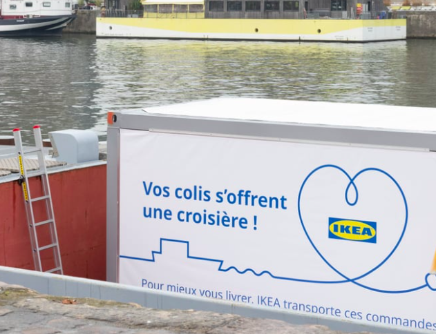 IFSSmartFreight's tweet photo. IKEA leverages river boats to deliver goods in Paris. Using the Seine saves 5 times the CO2 of road delivery, avoids 220K miles on Paris roads  &amp; the French govt. supports the project financially &amp; logistically to promote waterways in France.https://t.co/KBR73mvklB https://t.co/dYE8qwPhbw