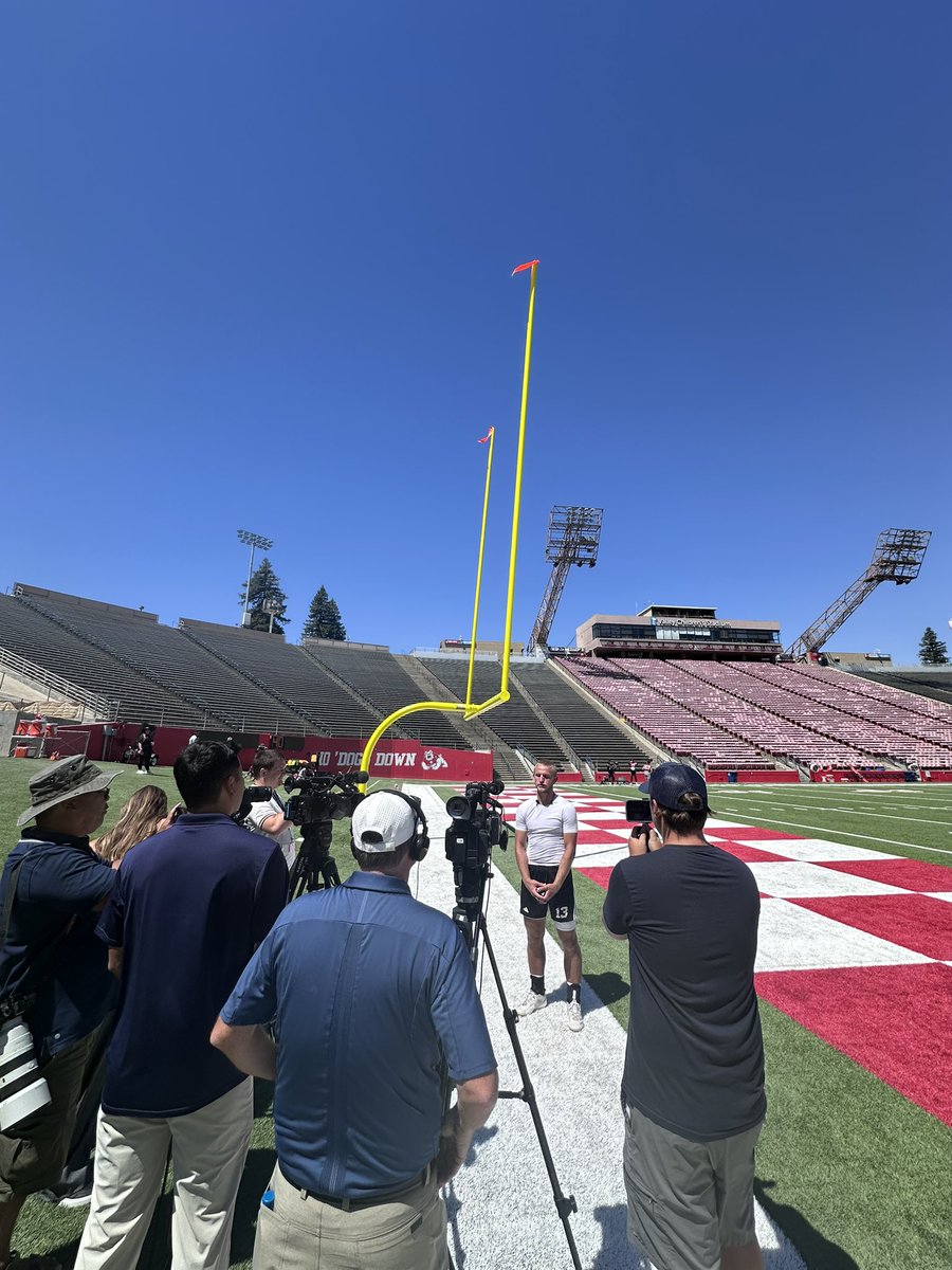 EJ Warner talks with the media for the first time since being named starting quarterback — 10 days until kickoff at Kansas 🏈