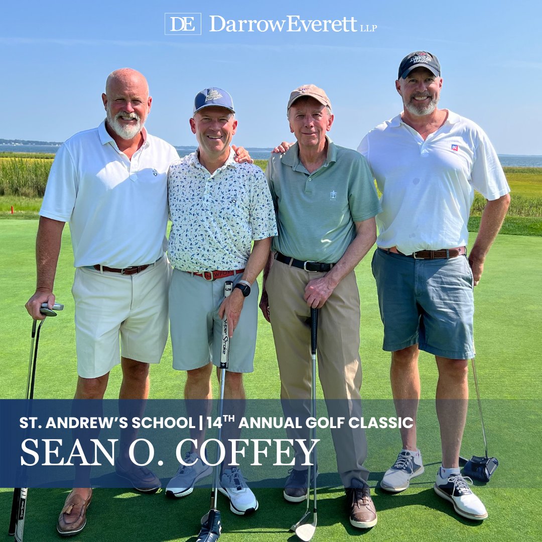 ⛳ Partner Sean O. Coffey (second from right) recently joined Brendan Kane, Sam Bradner, and Colin Kane of the Peregrine Group for the 14th Annual St. Andrew’s School Golf Classic at the prestigious Rhode Island Country Club.

The event brought together community members and