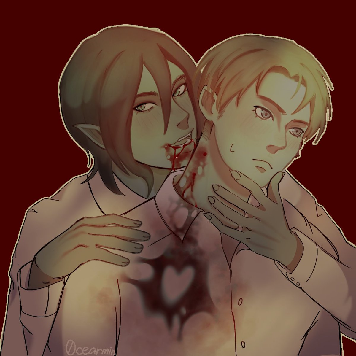 nekophage's tweet photo. 🐚🩸 . Day 4 — vampires! 🌙

#EreminWeek2025 @ereminevents #erenjaeger #arminarlert #eremin https://t.co/Mk5cZmk0Ws