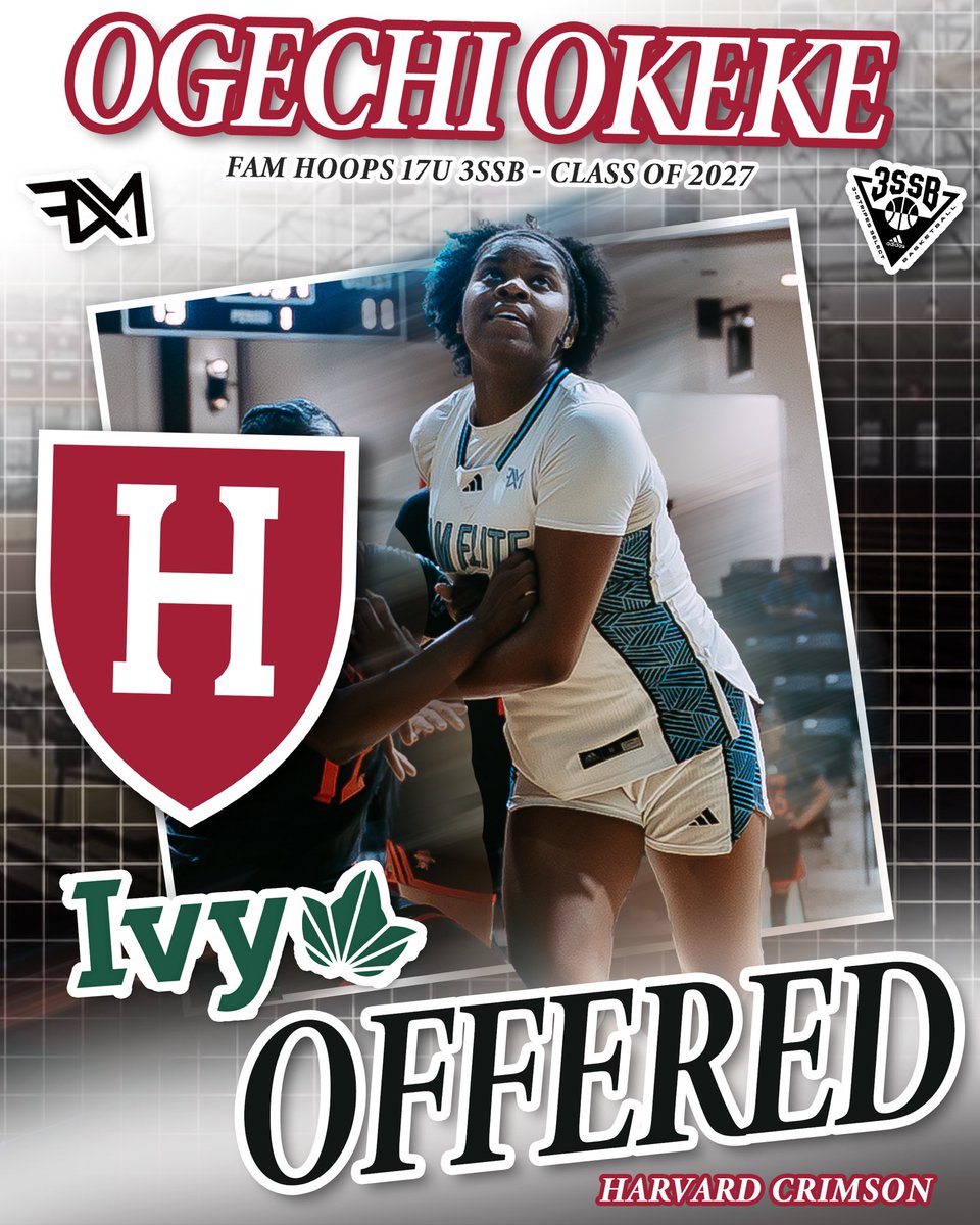 2027 Ogechi Okeke (<a href="/Ogechi_Okeke25/">Ogechi Okeke</a>) earns an offer from Harvard University! <a href="/HarvardWBB/">Harvard Women's Basketball</a> <a href="/CoachMoore33/">Moore</a> 

Congrats FAM! 

#TheFAMway / / / <a href="/3SSBGCircuit/">3Stripes Select Basketball Girls Circuit</a> 
💙🤍🏀 #3SSBgirls