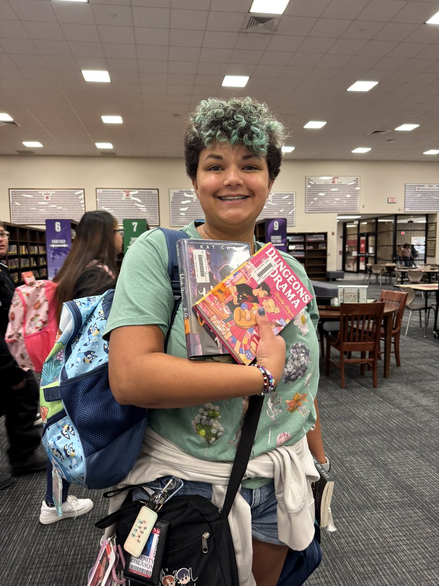 We loved seeing so many smiling students when we first opened the library doors! 
And our favorite part was checking out books to students! 😍
This was the first check out of the school year. Enjoy the new books! 📚