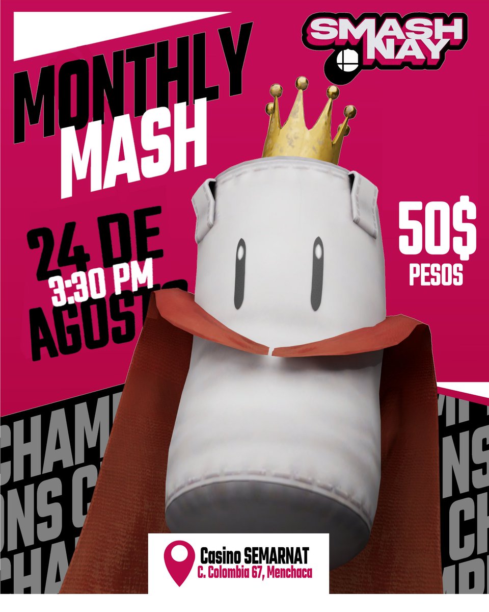 ¿Masheando solo?

Se viene Monthly Mash 11 este 24 de agosto y se trae de regreso el evento de Rivals II para que no paren de machar los botones de sus controles.

Link de registro:
start.gg/tournament/mon…