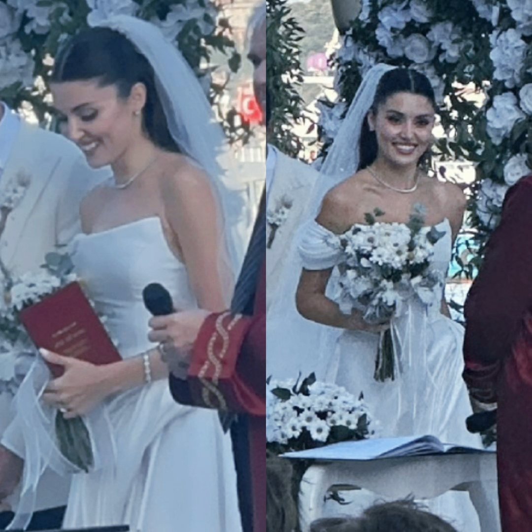 Finally we got Hande Erel in a beautiful wedding dress, how stunning she  looks as a bride..  Even a blurry photo can't hide her beauty   #HandeErel | #AkveGzya