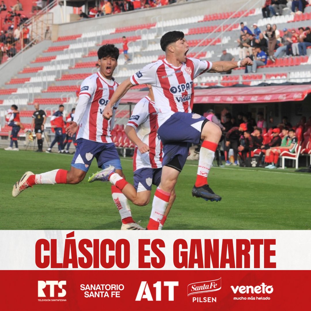 UnionA1Toque's tweet photo. 👉🏻 CLÁSICO ES GANARTE 👊🏻🇦🇹
⚽️ Con gol de Valentín Cerrudo, el Tate se quedó con el #ClásicoSantafesina de #ReservaLPF por 1️⃣-0️⃣.
#SiempreUnión 🇦🇹
#SiempreA1Toque 👊🏻 https://t.co/x84k2MQKmr