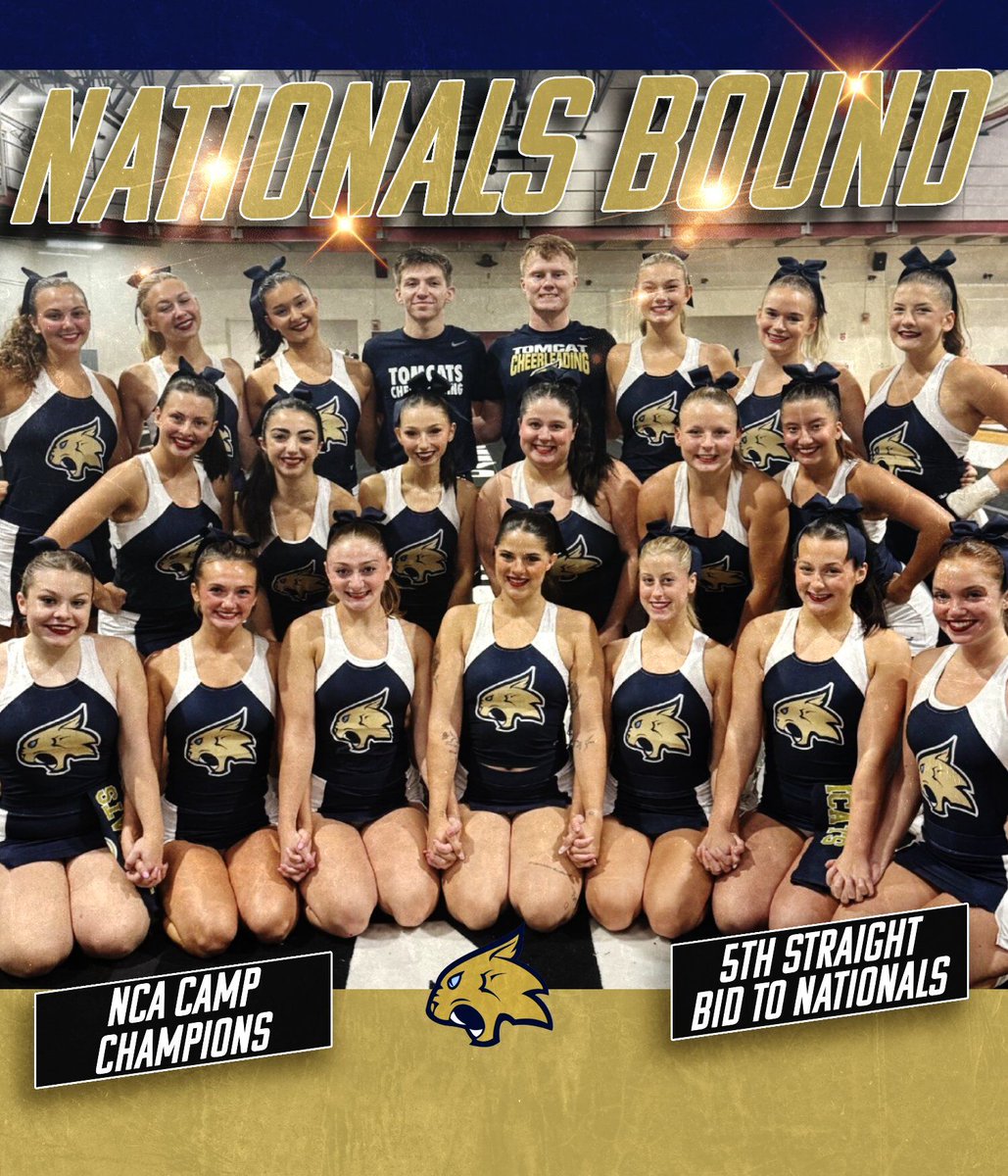 📣𝙉𝘼𝙏𝙄𝙊𝙉𝘼𝙇𝙎 𝘽𝙊𝙐𝙉𝘿🥇

For the fifth straight year, Cheer has earned a Silver Bid to the College Nationals! 

🔗thielathletics.com/news/2025/8/13…

#TomcatPride