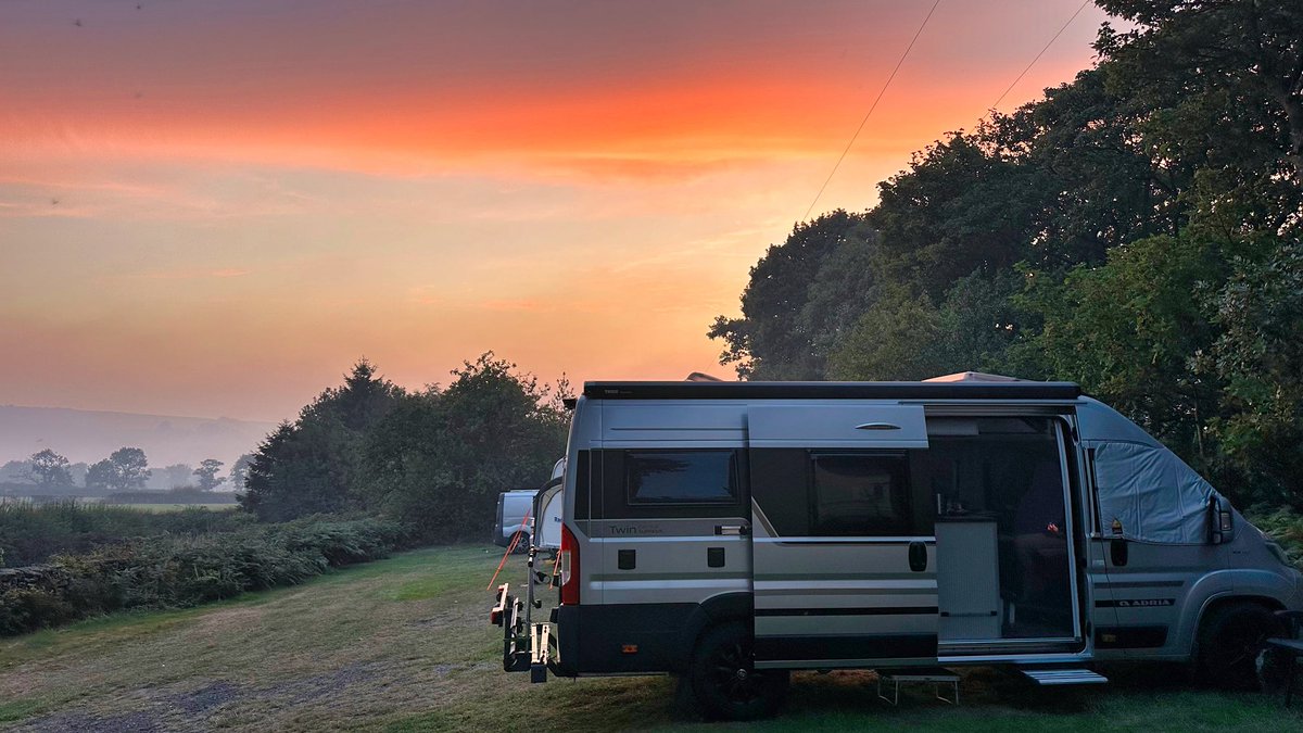 This evening's sunset colours were magnified by the smoke from the large fire on the Moor near Fylingdales.