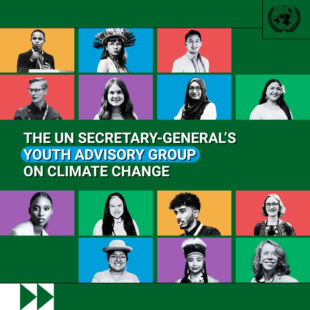 UNYouth (@un4youth) on Twitter photo “The world needs more young voices to shape #ClimateAction.” On #YouthDay, <a href="/antonioguterres/">António Guterres</a> announces 14 young leaders who will form his next <a href="/YAGClimate/">Youth Advisory Group on Climate Change</a> Youth Advisory Group.
Find out more about them:
🌐un.org/en/climatechan… “The world needs more young voices to shape #ClimateAction.” On #YouthDay, <a href="/antonioguterres/">António Guterres</a> announces 14 young leaders who will form his next <a href="/YAGClimate/">Youth Advisory Group on Climate Change</a> Youth Advisory Group.
Find out more about them:
🌐un.org/en/climatechan…