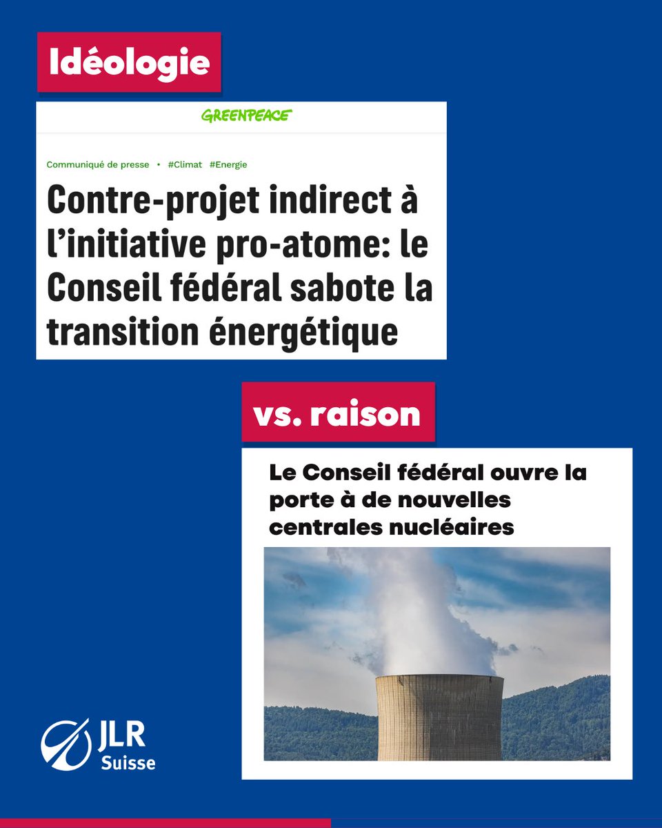 Le Conseil fédéral veut à nouveau autoriser la construction de nouvelles #centralesnucléaires en Suisse⚡️

Qui prend au sérieux la sécurité de l’approvisionnement et les objectifs climatiques mise sur l’ouverture technologique plutôt que sur des vœux idéologiques.