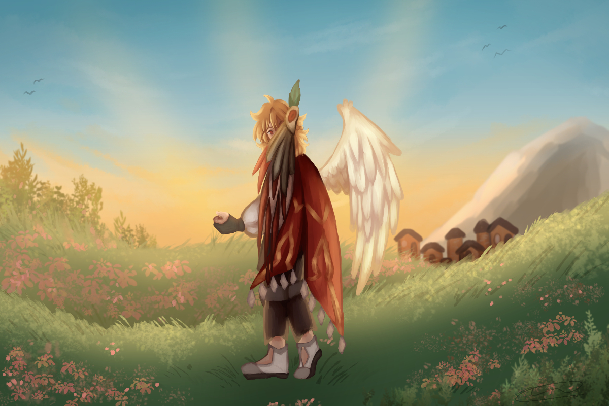 Part 1 for <a href="/katvefe/">katraa ✨</a>'s Baten Kaitos Wing AU for the #haikavehmb! Working on this has been an absolute blast!

archiveofourown.org/works/69174601/

<a href="/haikavehmb/">Haikaveh Mini Bang ✦ POSTING PERIOD</a> #Kaveh