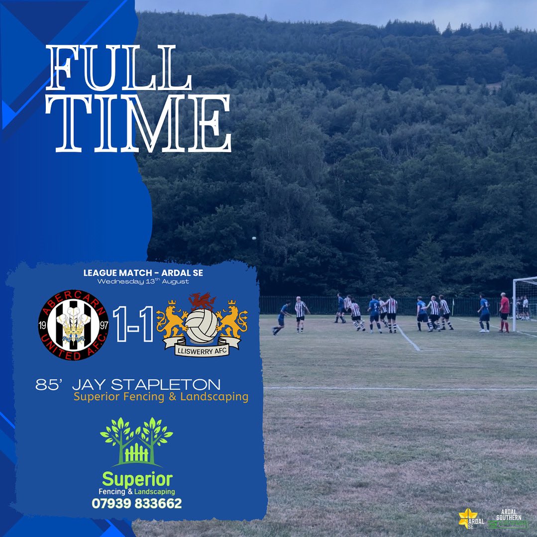 The Llizards come away with a point after a good battle against @abercarnunited. Best of luck for the rest of the season lads thanks for hosting🦎

A late penalty from Jay Stapleton brought us level late on and earned a well deserved point⚽️

#UpTheLlizards💙⚽️🦎