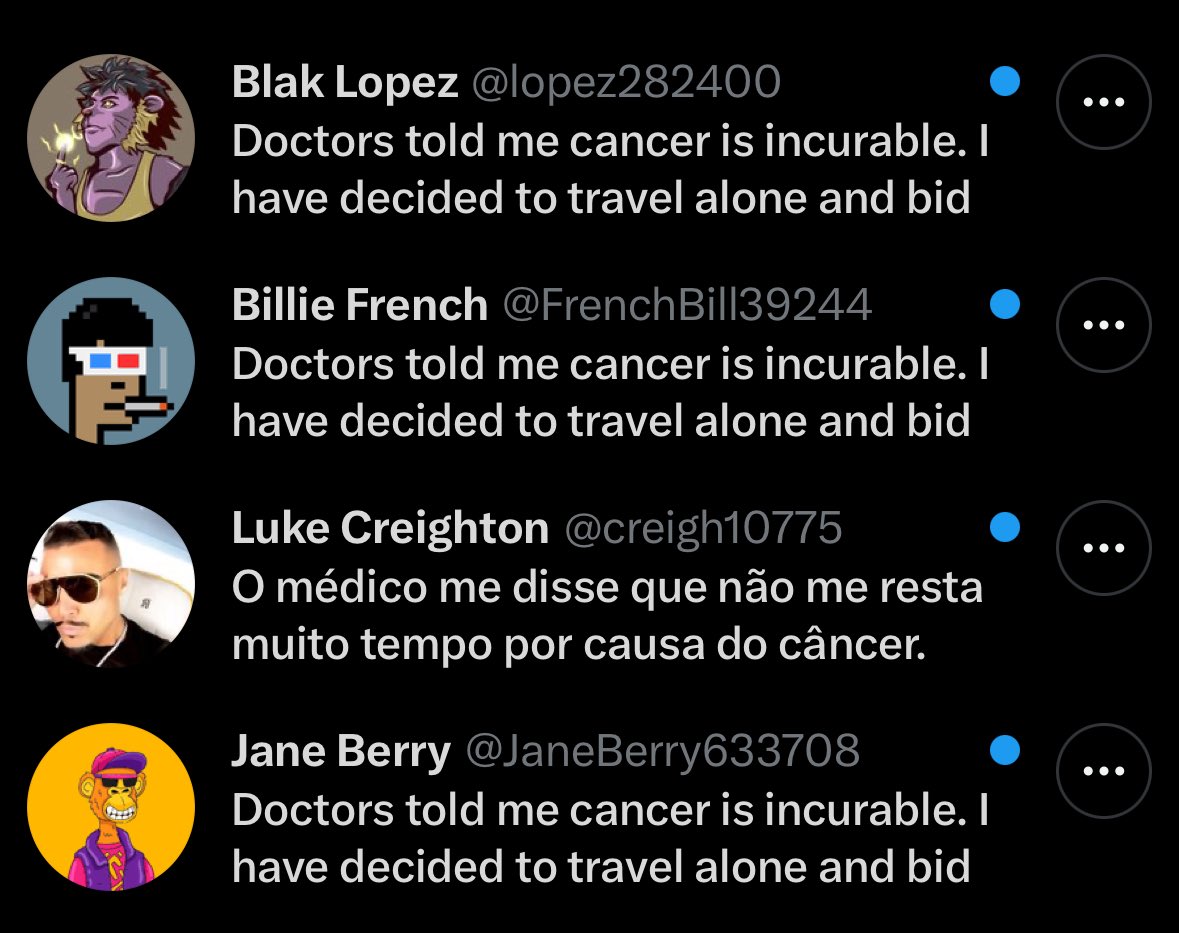 uma epidemia de câncer nas minhas dms