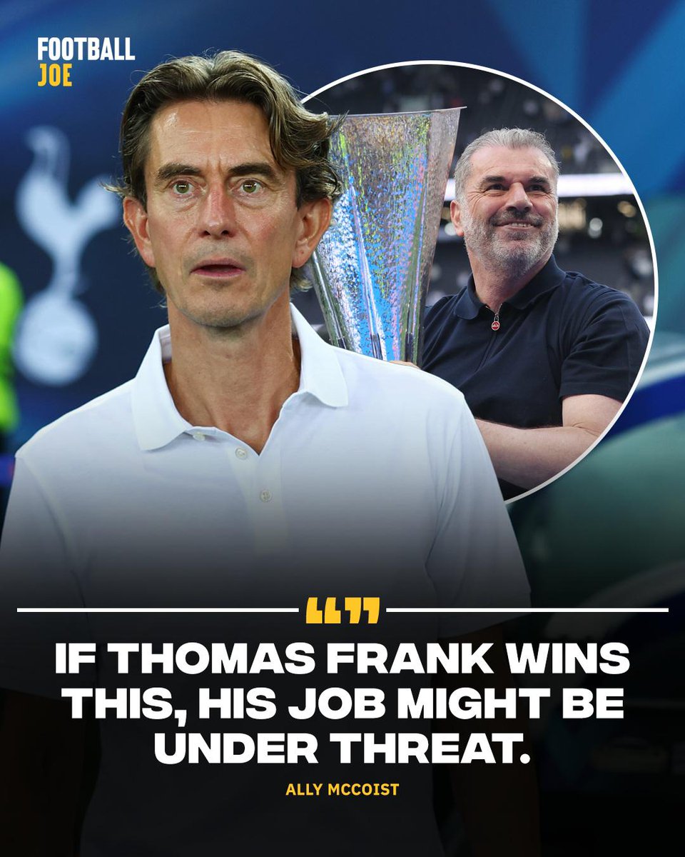 Dru4ManUTD's tweet photo. After Spurs' second goal against PSG in the Super Cup, Ally McCoist jokes that the new Spurs boss might lose his job if he brings home the trophy ๐ญ
Big Ange will know all about that ๐
Some #Funatickle #Fanatickle humour for you https://t.co/eJaD3Boeak