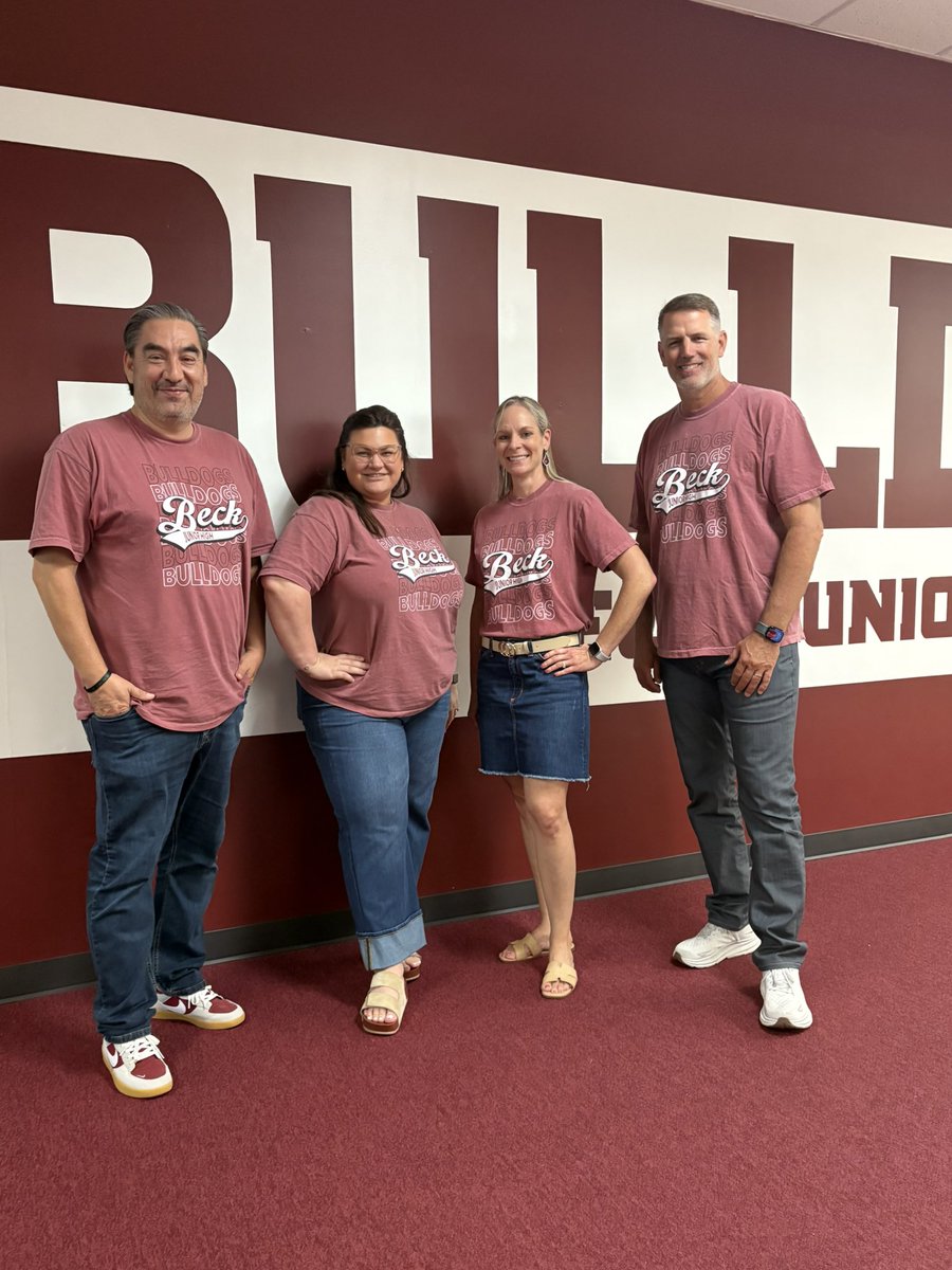 This A Team had a blast today greeting our <a href="/BeckJuniorHigh/">Beck Junior High</a> Bulldogs back to school. Joy, smiles, and laughter filled our hallways! Here’s to 25-26 school year! <a href="/katyisd/">Katy ISD</a>