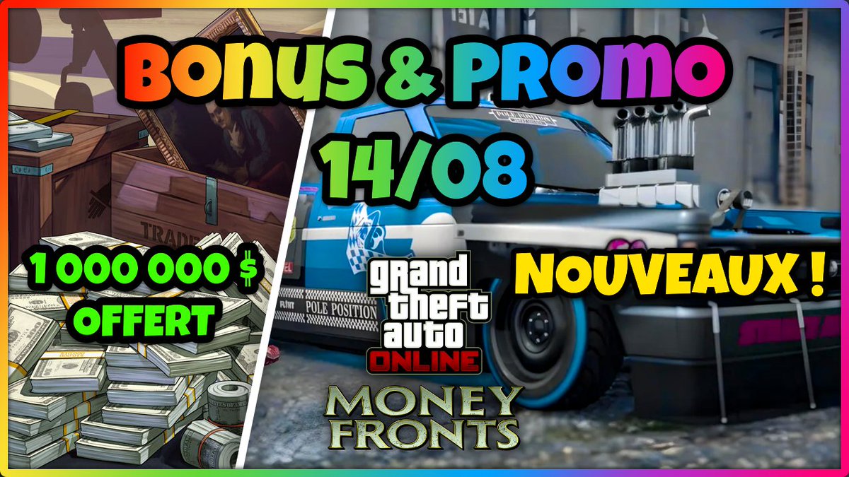 1 MILLIONS OFFERT, NOUVEAUX VÉHICULES, BONUS &amp; PROMO DU 14/08 GTA5 ONLINE !!

➡️ youtu.be/BcZeBTX-DpY

#GTAOnline