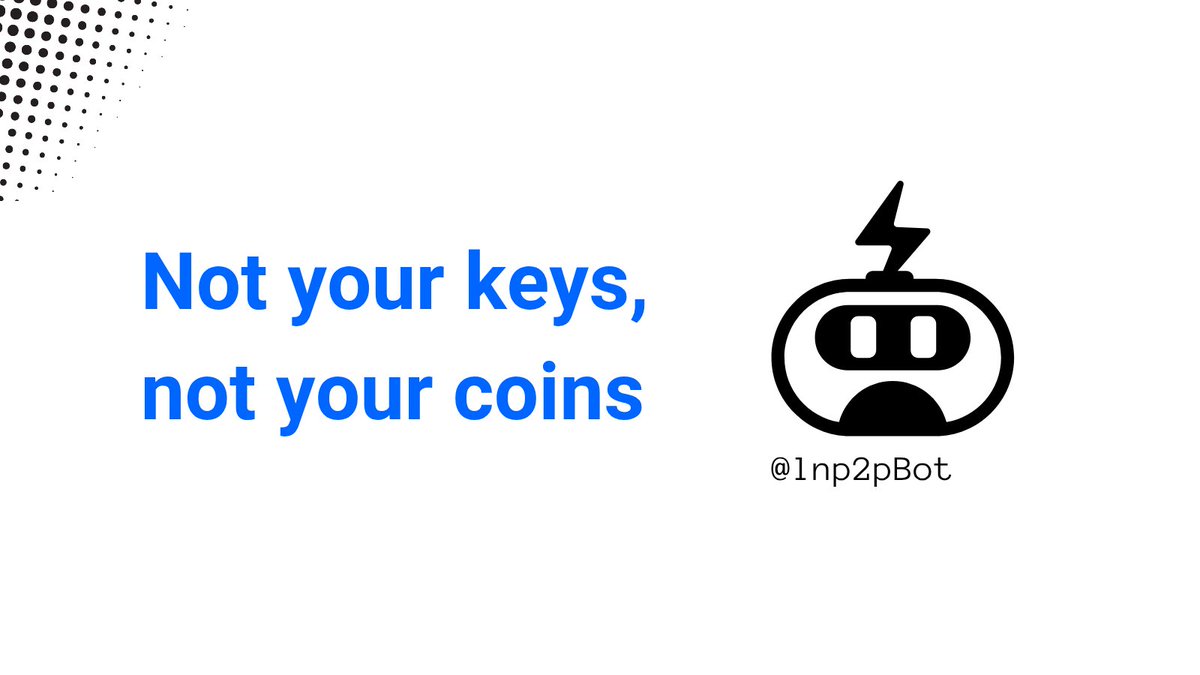 🔐 No es solo una frase: es una advertencia.
Si no tenés las llaves, no tenés los sats.
Usá @Lnp2pBot y mantené el control.

-

🔐 It’s not just a saying. It’s a warning.
If you don’t hold the keys, you don’t hold the sats.
Use @Lnp2pBot and stay in control.
