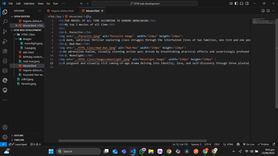 rasak_code's tweet image. Today’s win ✅ — I learned about file paths and applied them directly into my project. Feels good seeing everything I’ve learned so far come together in real code. Step by step, I’m building both skills and projects 🚀👨🏽💻
#WebDevJourney #CodeLife #LearningByDoing #FilePath #HTML
