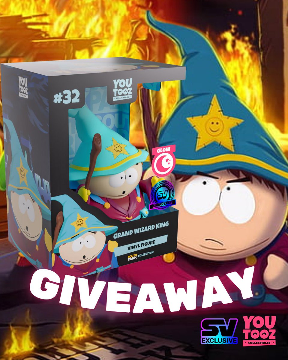 HAPPY SOUTH PARK DAY! 

To celebrate, we're giving a lucky winner a LIMITED EDITION Youtooz x Shopville Exclusive: South Park Collection - Glow in the Dark Wizard Cartman! 

To enter:
🔥follow us
🔥like this post
🔥retweet this post
Extra entries if you enter on Instagram and