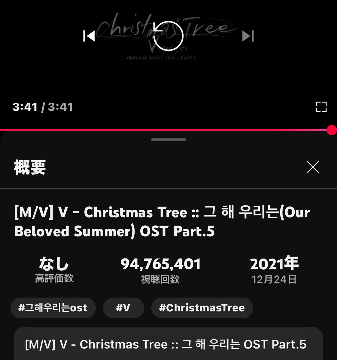 ciikimt's tweet photo. 届けられる大好きな想い💜⁷
V - Christmas Tree 1億再生へ
https://t.co/NR9r2MmHkm
Agust D '해금' Official MV 1億再生へ
https://t.co/RmLaS3sHz8
'Dynamite' Official MV 20億再生へ
https://t.co/sTGppy5a0X
#V_chrismasTree✨️
#haegeum✨️
#Dynamite✨️ https://t.co/9c4QyW9Xkl