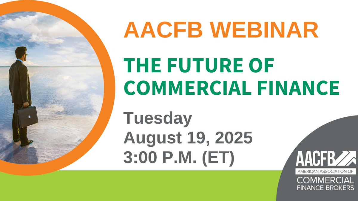 Join us next Tuesday, August 19, for this free webinar on the future of commercial finance. Register today! conta.cc/47edn9h