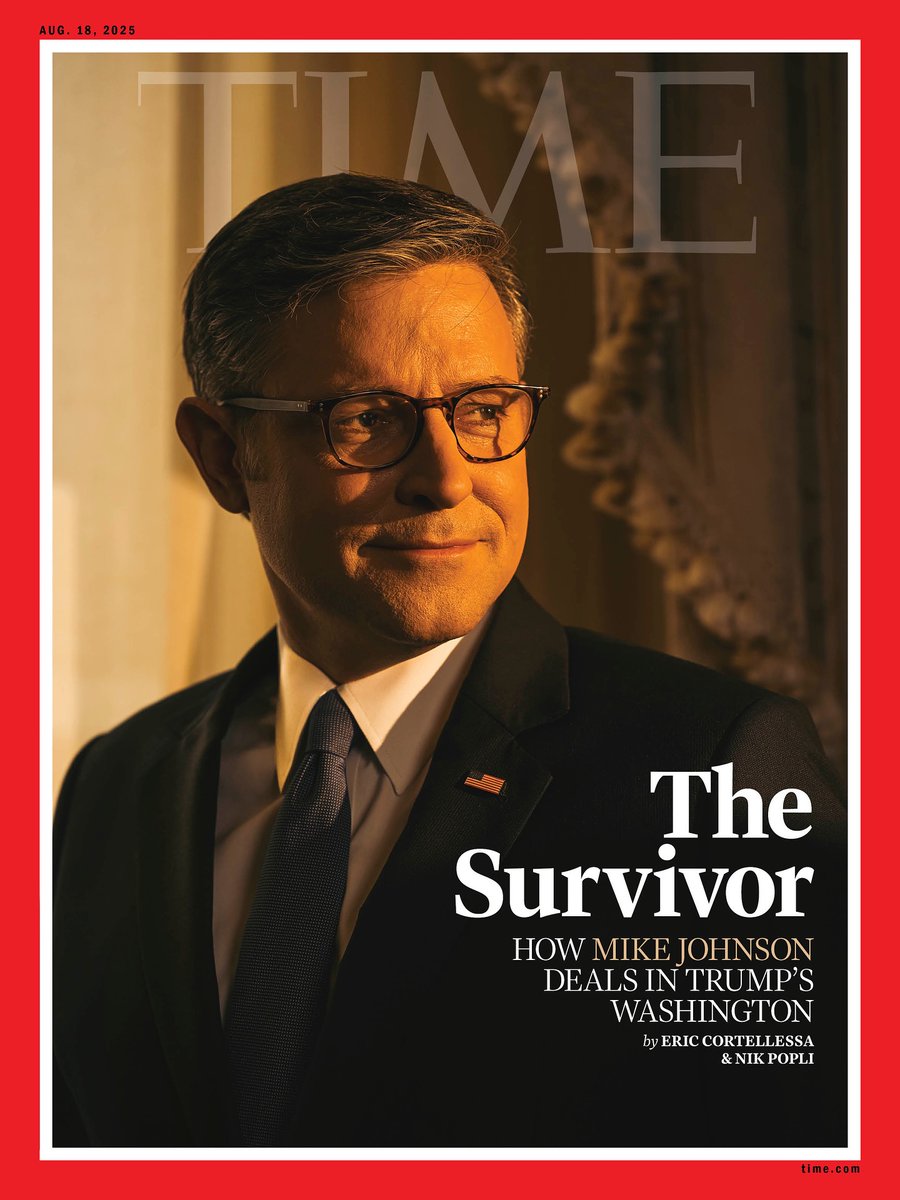 Just out: <a href="/TIME/">TIME</a>'s August 18 cover, “The Survivor: How Mike Johnson Deals in Trump’s Washington,” shot by D.C.-based storyteller <a href="/GregKahn/">Greg Kahn</a>. View more work: gregkahn.com #portraitphotographer #gregkahn #politicalportrait