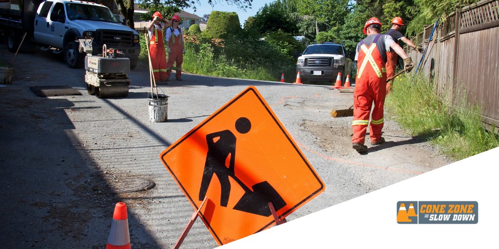 When approaching work zones, drivers must: 

🚧 Drive with care at or below the posted speed limit
🚧 Pay attention and leave your phone alone
🚧 Obey road signs, traffic control devices, and traffic control people

For more info: bit.ly/4k3PILj #ConeZoneBC